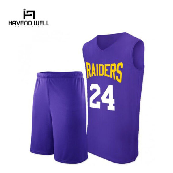 Custom basketball jersey with personalized logo and player name.