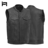 Stylish custom biker vest for motorcycle club members.