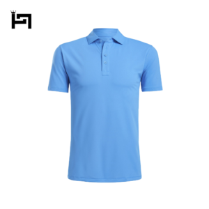 Custom golf shirts with team logos and event branding.