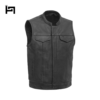 Adjustable custom biker vest with multi-pocket design.