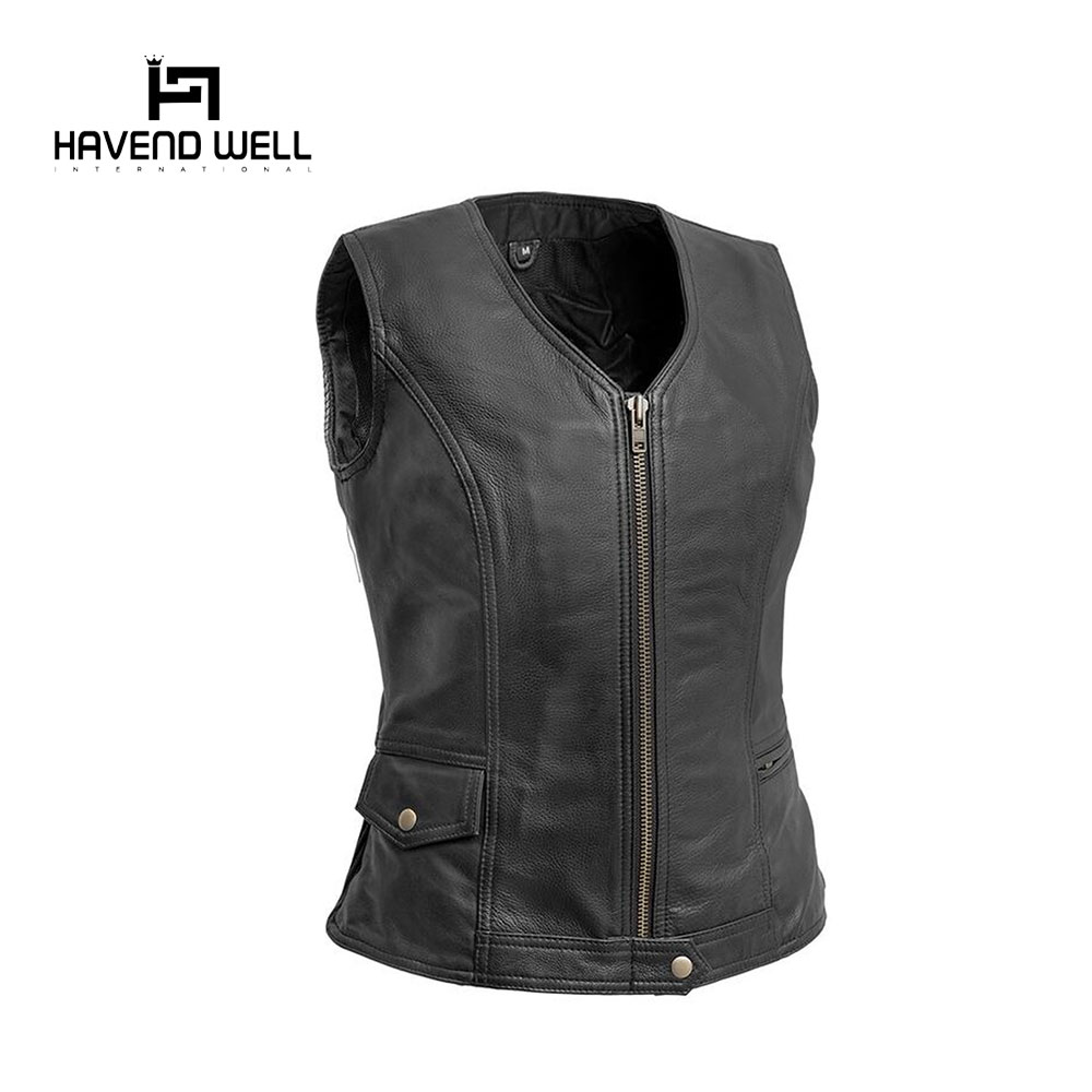 Women’s biker vests with stylish designs