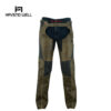 Premium leather biker chaps with custom branding.