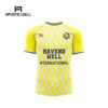 Unisex football uniforms with standard sizing and custom team logos
