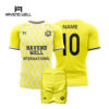 Unisex football uniforms with standard sizing and custom team logos