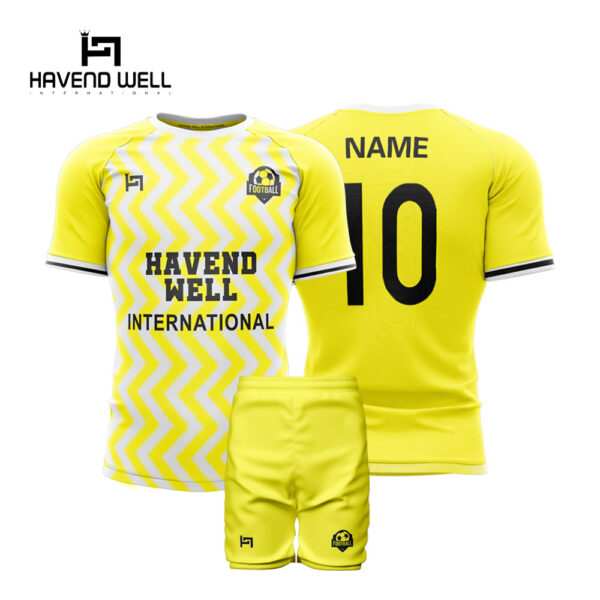Unisex football uniforms with standard sizing and custom team logos